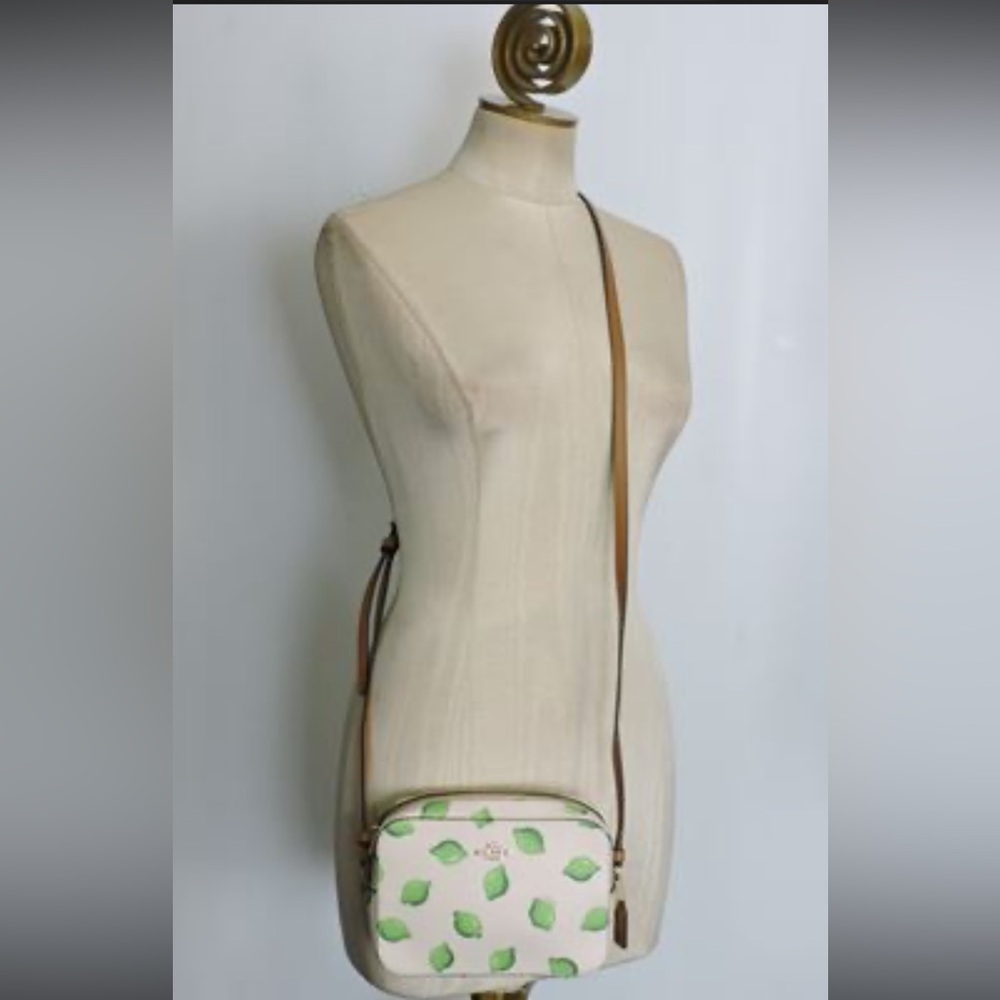 Coach White and Green Lime Crossbody Camera Style Bag - Picture 2 of 16